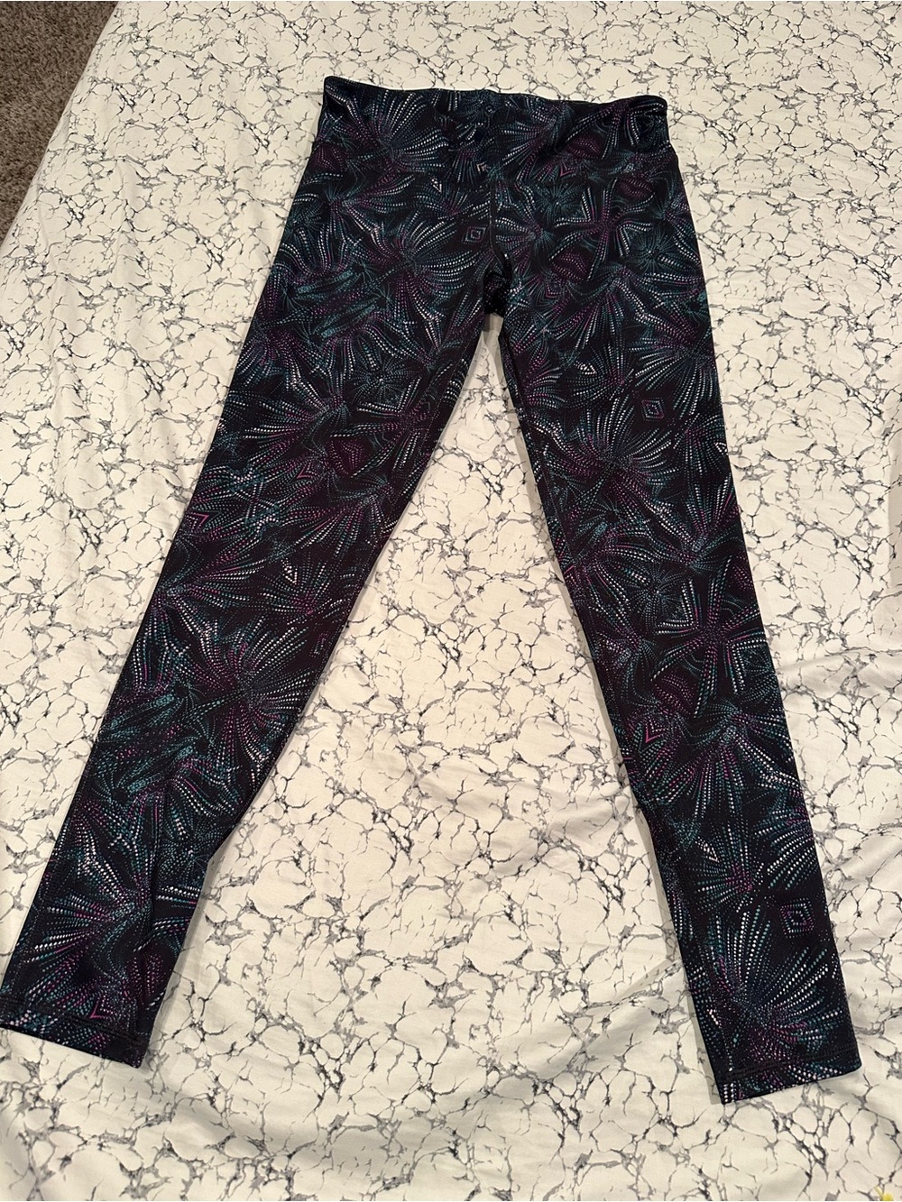 Champion Printed Leggings - Teal, Purple & Black
